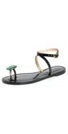 Amanu The Kigali Leather Sandals In Black
