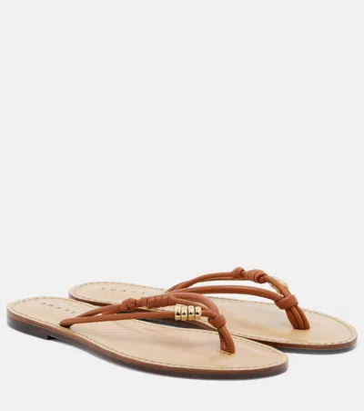 Amanu Kiwayu Leather Thong Sandals In Brown