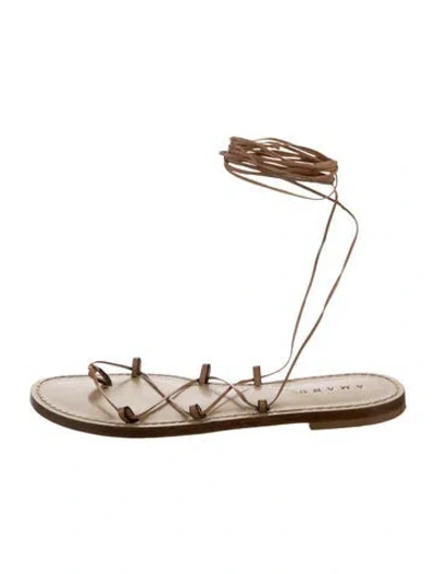 Pre-owned Amanu Leather Gladiator Sandals