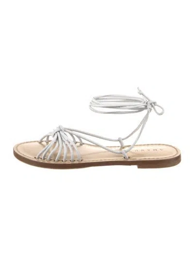 Pre-owned Amanu Leather Gladiator Sandals In Neutral