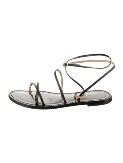 Pre-owned Amanu Leather Gladiator Sandals In Transparent