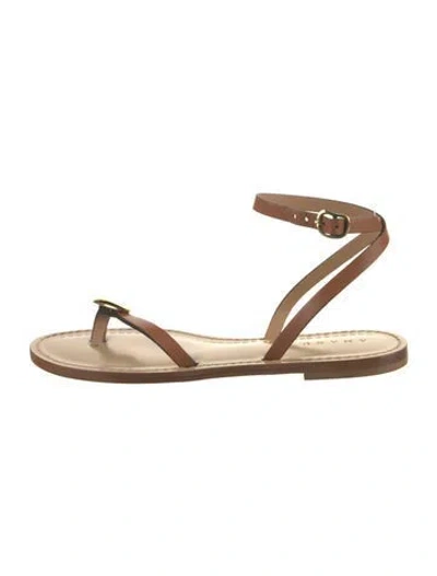 Pre-owned Amanu Leather Gladiator Sandals W/ Tags In Brown