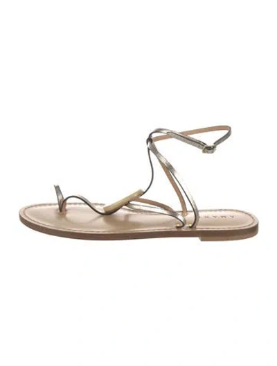 Pre-owned Amanu Leather Gladiator Sandals W/ Tags In Brown