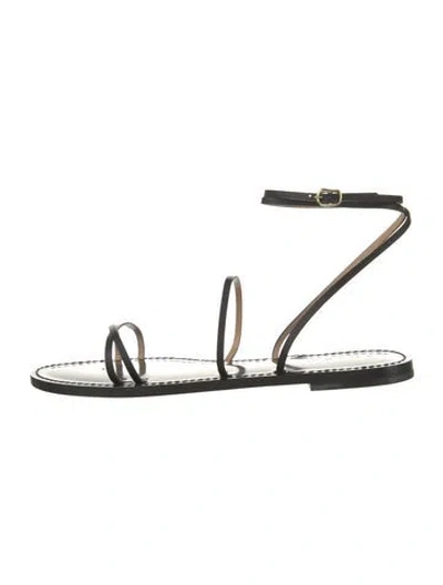 Pre-owned Amanu Leather Gladiator Sandals W/ Tags W/tags In Black