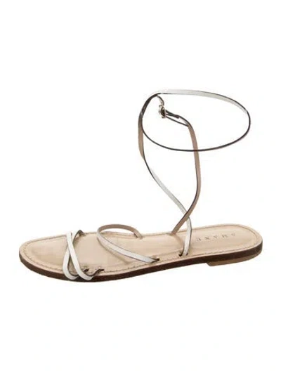 Pre-owned Amanu Leather Gladiator Sandals In White