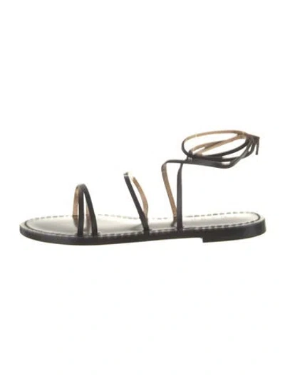 Pre-owned Amanu Leather Sandals In Black
