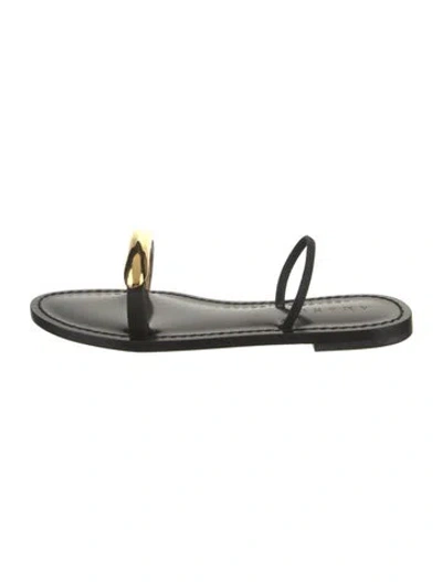 Pre-owned Amanu Leather Sandals In Black