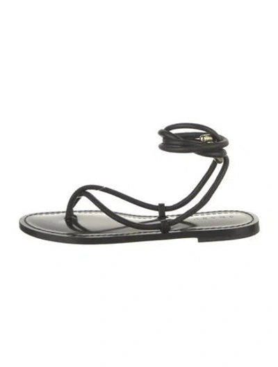 Pre-owned Amanu Leather Sandals In Black