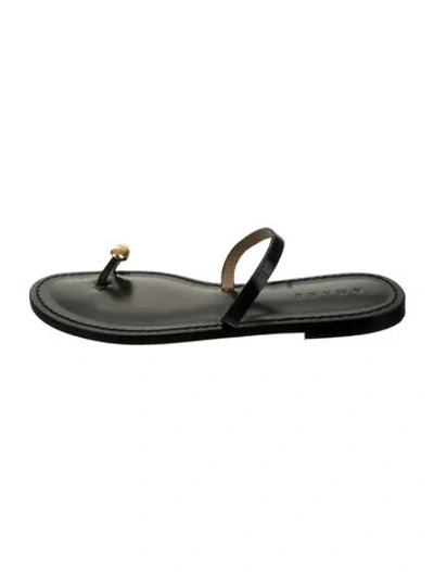 Pre-owned Amanu Leather Sandals In Black