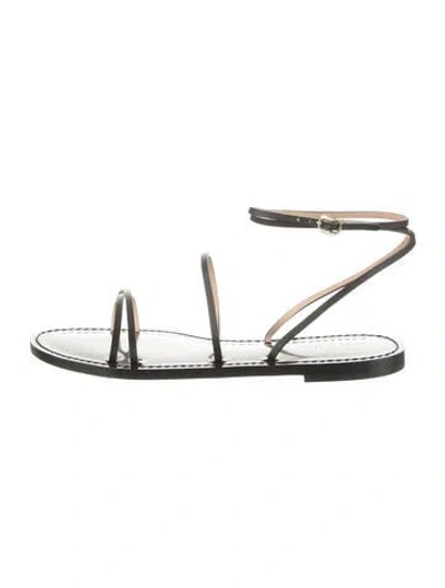 Pre-owned Amanu Leather Sandals In Black