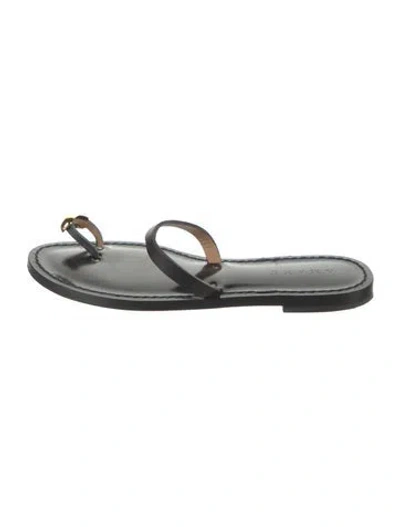 Pre-owned Amanu Leather Sandals In Black