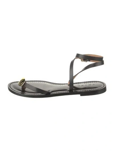 Pre-owned Amanu Leather Sandals In Black
