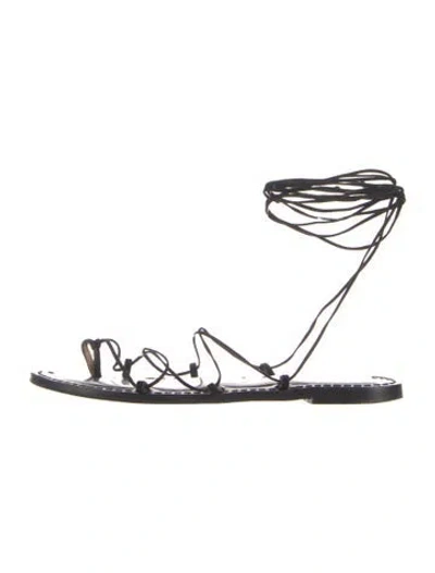 Pre-owned Amanu Leather Sandals In Blue