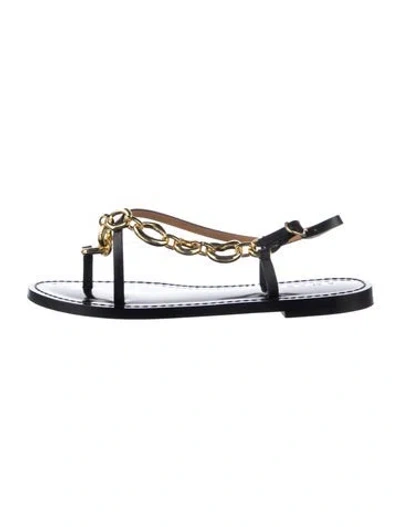Pre-owned Amanu Leather Sandals In Blue