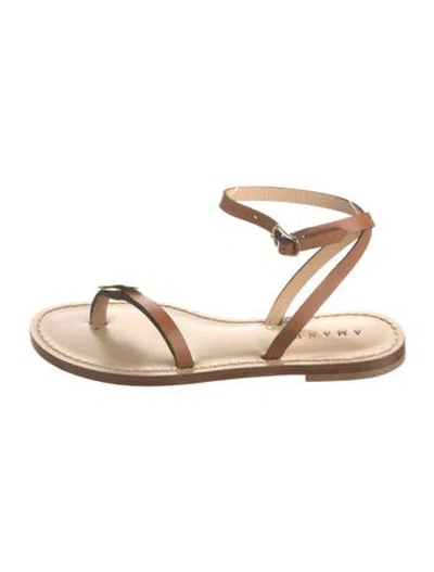 Pre-owned Amanu Leather Sandals In Brown