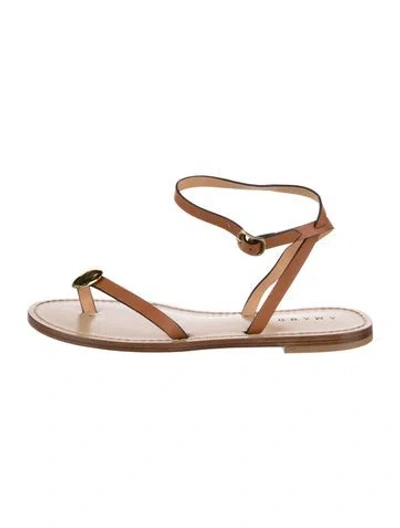 Pre-owned Amanu Leather Sandals In Brown