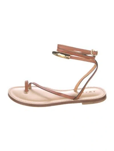 Pre-owned Amanu Leather Sandals In Brown