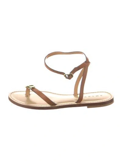 Pre-owned Amanu Leather Sandals In Brown