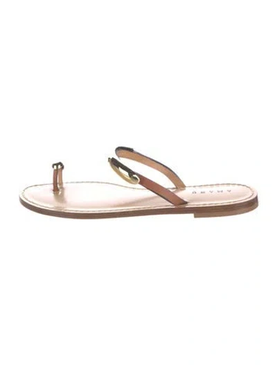 Pre-owned Amanu Leather Sandals In Brown