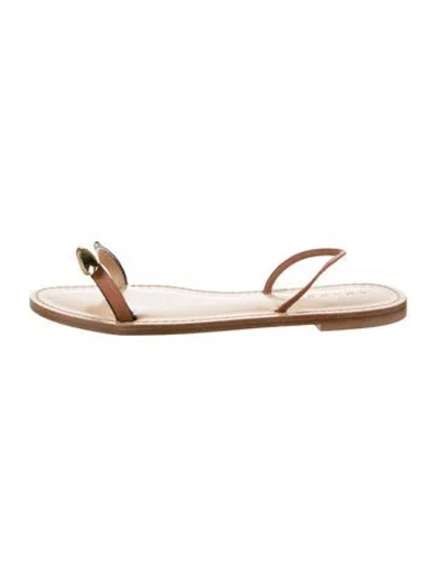 Pre-owned Amanu Leather Sandals In Brown/gold