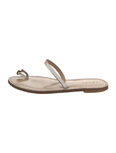 Pre-owned Amanu Leather Sandals In Brown/neutrals