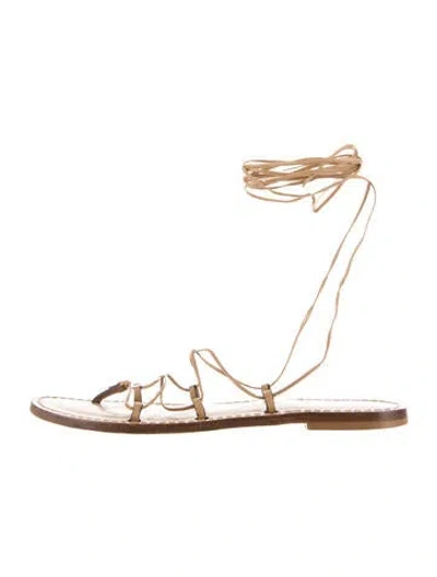 Pre-owned Amanu Leather Sandals In Gold