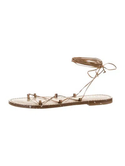 Pre-owned Amanu Leather Sandals In Gold