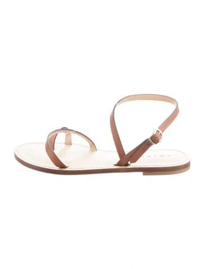 Pre-owned Amanu Leather Sandals In Gold/neutrals