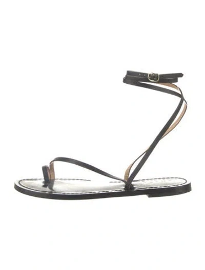Pre-owned Amanu Leather Sandals In Neutral