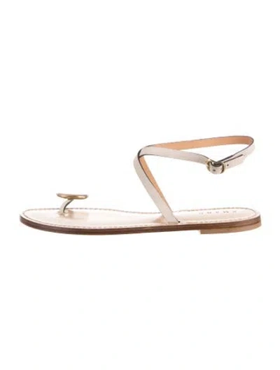 Pre-owned Amanu Leather Sandals In Neutral