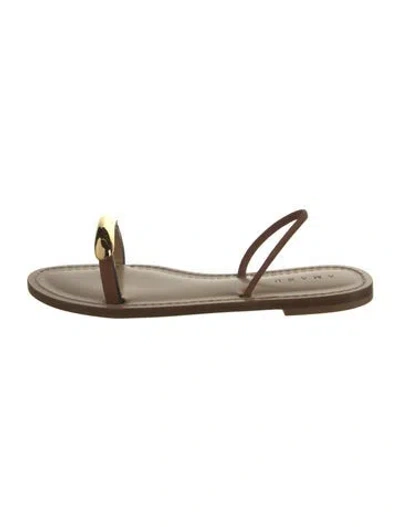 Pre-owned Amanu Leather Sandals In Neutrals