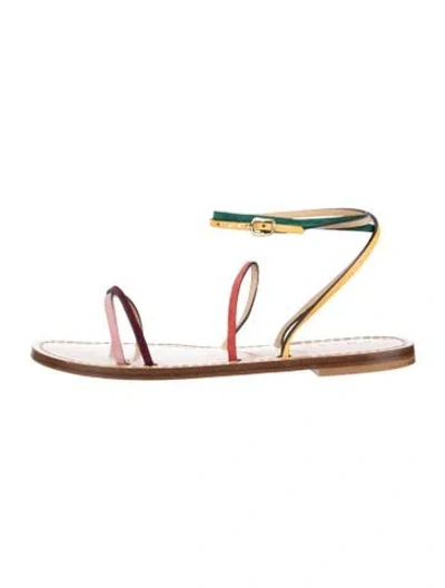 Pre-owned Amanu Leather Sandals In Neutrals