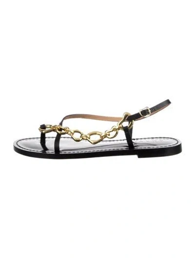 Pre-owned Amanu Leather Sandals In Silver