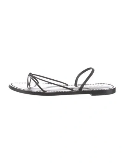 Pre-owned Amanu Leather Sandals In Silver