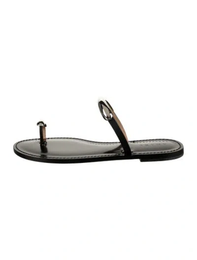Pre-owned Amanu Leather Sandals In Silver