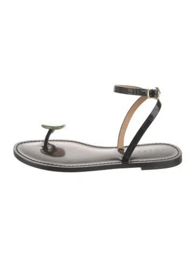 Pre-owned Amanu Leather Sandals In Silver