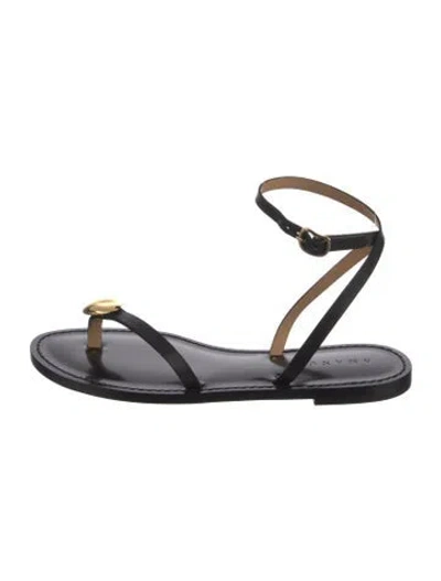 Pre-owned Amanu Leather Sandals W/ Tags In Black