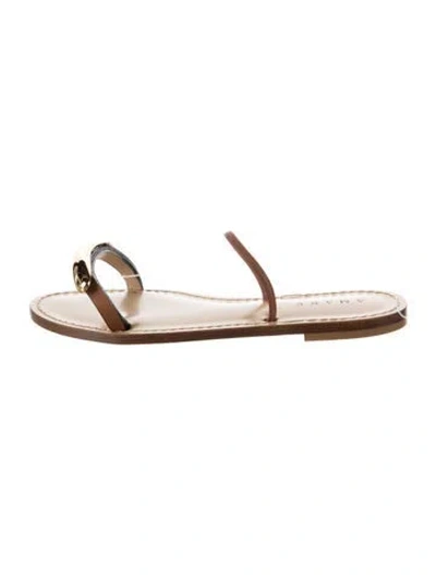 Pre-owned Amanu Leather Sandals W/ Tags In Brown/gold