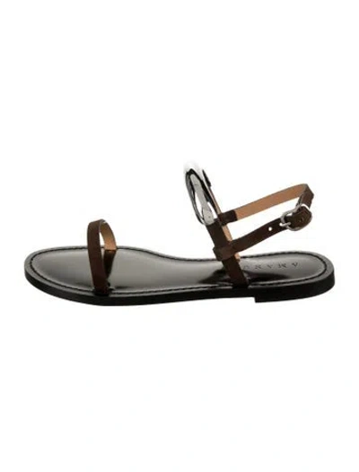 Pre-owned Amanu Leather Sandals W/ Tags In Silver