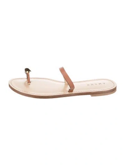 Pre-owned Amanu Leather Sandals In White