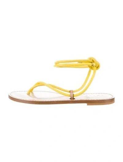 Pre-owned Amanu Leather Sandals In Yellow