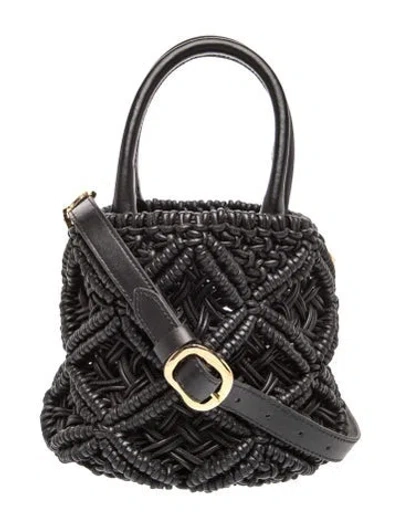 Pre-owned Amanu Leather Shoulder Bag In Black