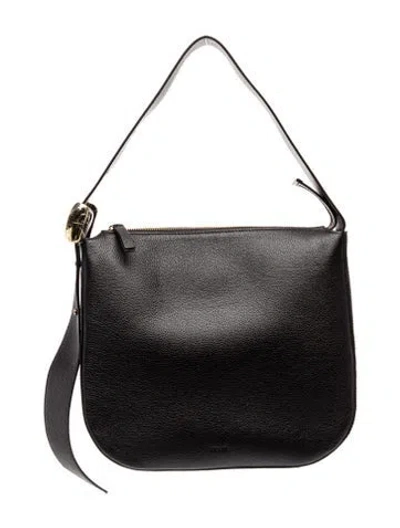 Pre-owned Amanu Leather Shoulder Bag In Black