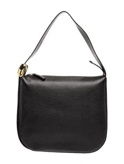 Pre-owned Amanu Leather Shoulder Bag W/ Tags In Black