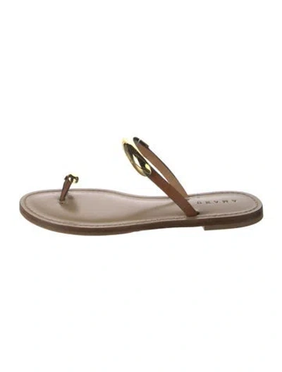 Pre-owned Amanu Leather Slides In Multi