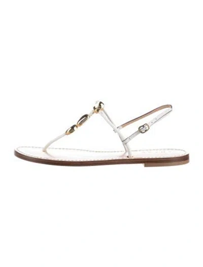 Pre-owned Amanu Leather T-strap Sandals In Multi