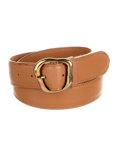 Pre-owned Amanu Leather Waist Belt In Brown