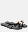 Amanu Malawi Embellished Leather Thong Sandals In Black
