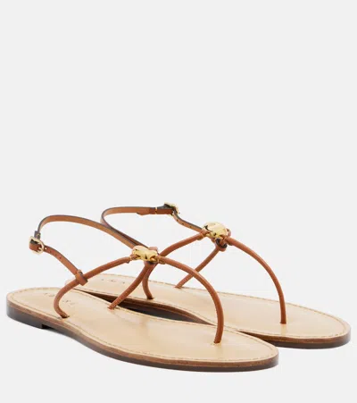 Amanu Naivasha Leather Thong Sandals In Brown