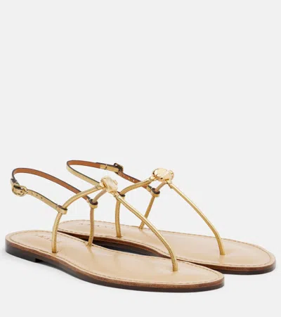 Amanu Naivasha Leather Thong Sandals In Multi